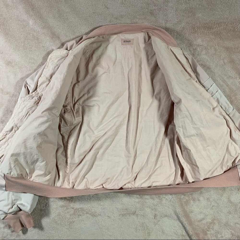 Hudson The Gene Pink Puffer Bomber Jacket S - Picture 7 of 12
